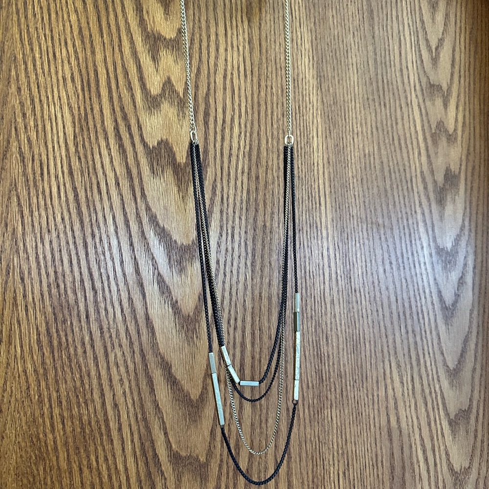 Elegant Black and Gold Layered Necklace